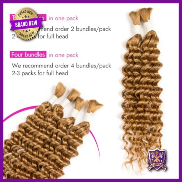 Deep Wave Human Hair Braiding Extensions 18 Inch 2 Bundles 50g main image 6